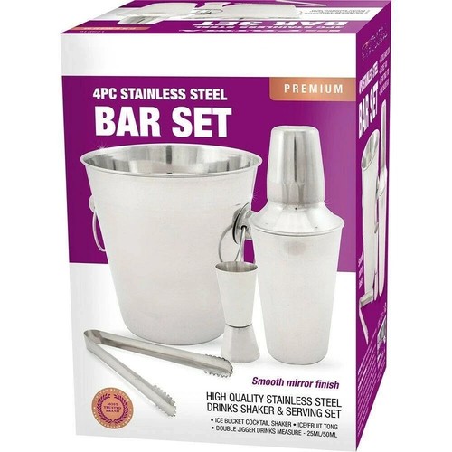 4pc stainless steel - stainless, cocktail